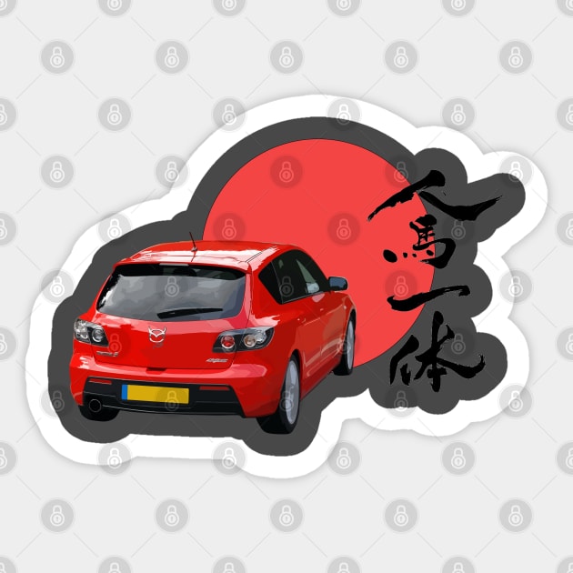 Mazda 3 Jinba Ittai Sticker by mudfleap